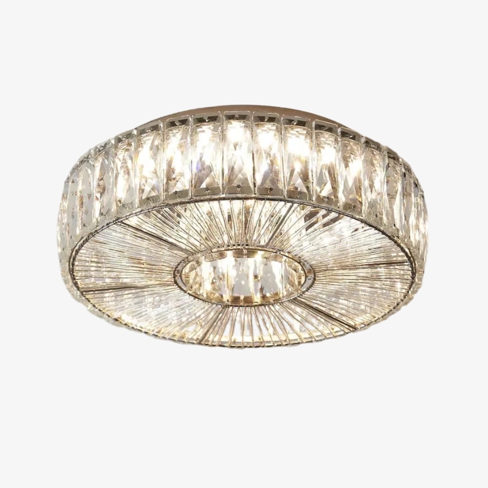Clereon Elegant Round Flush Mount Ceiling Light – Modern Glass Design for Living Room T1096