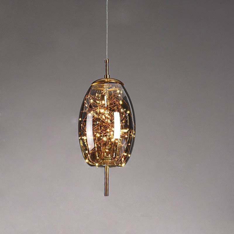 Scandinavian Cylinder Oval Glass Pendant Light M63