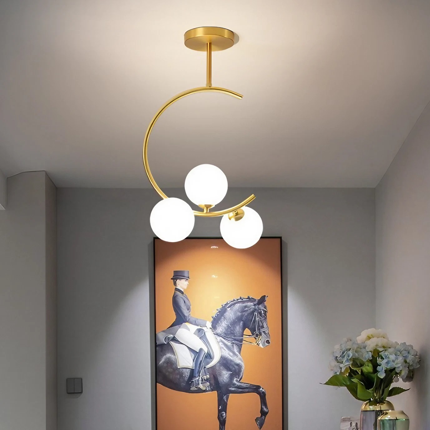Scandinavian Modern Glass Molecular Chandelier S68