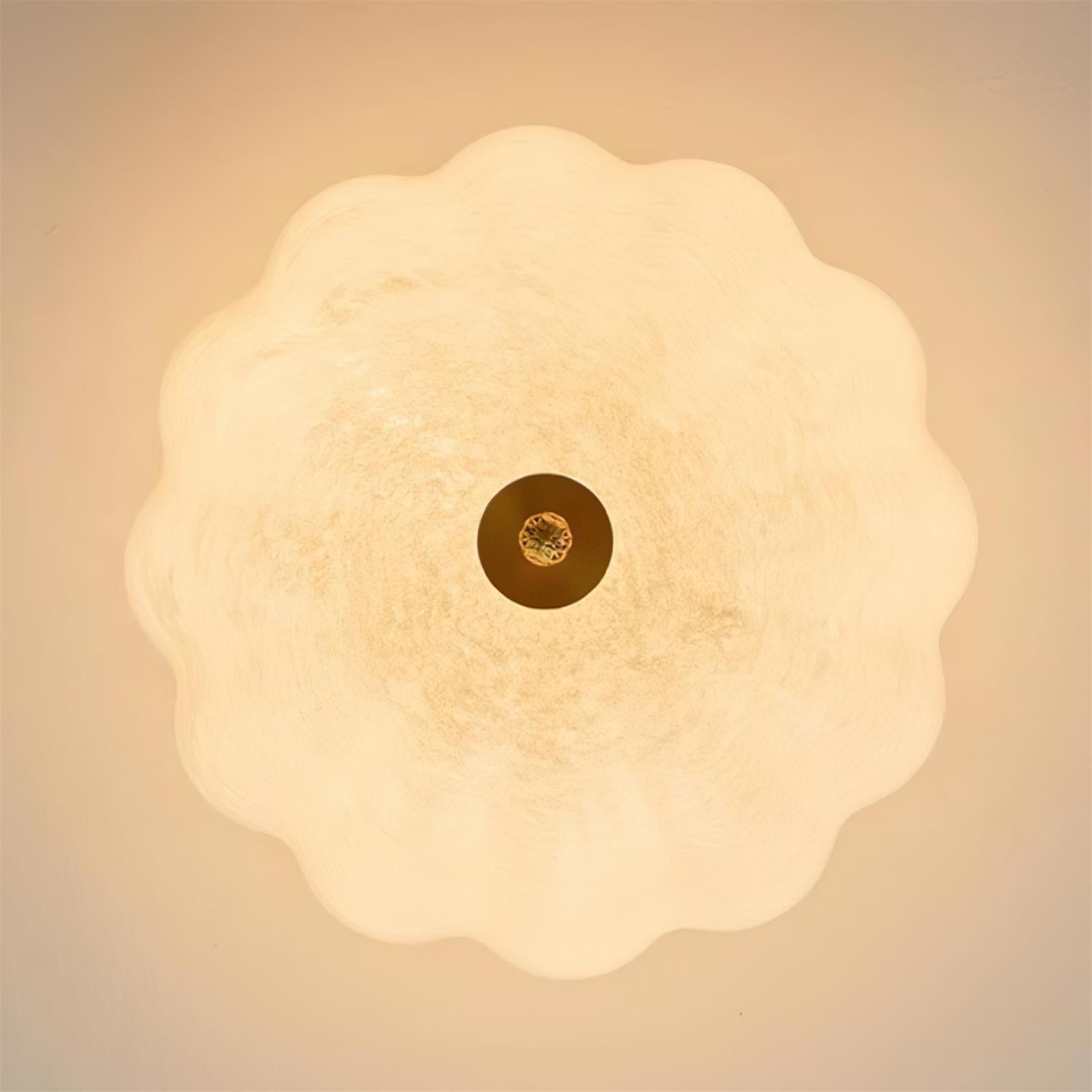 Milky White Glass Flower Ceiling Lamp P001