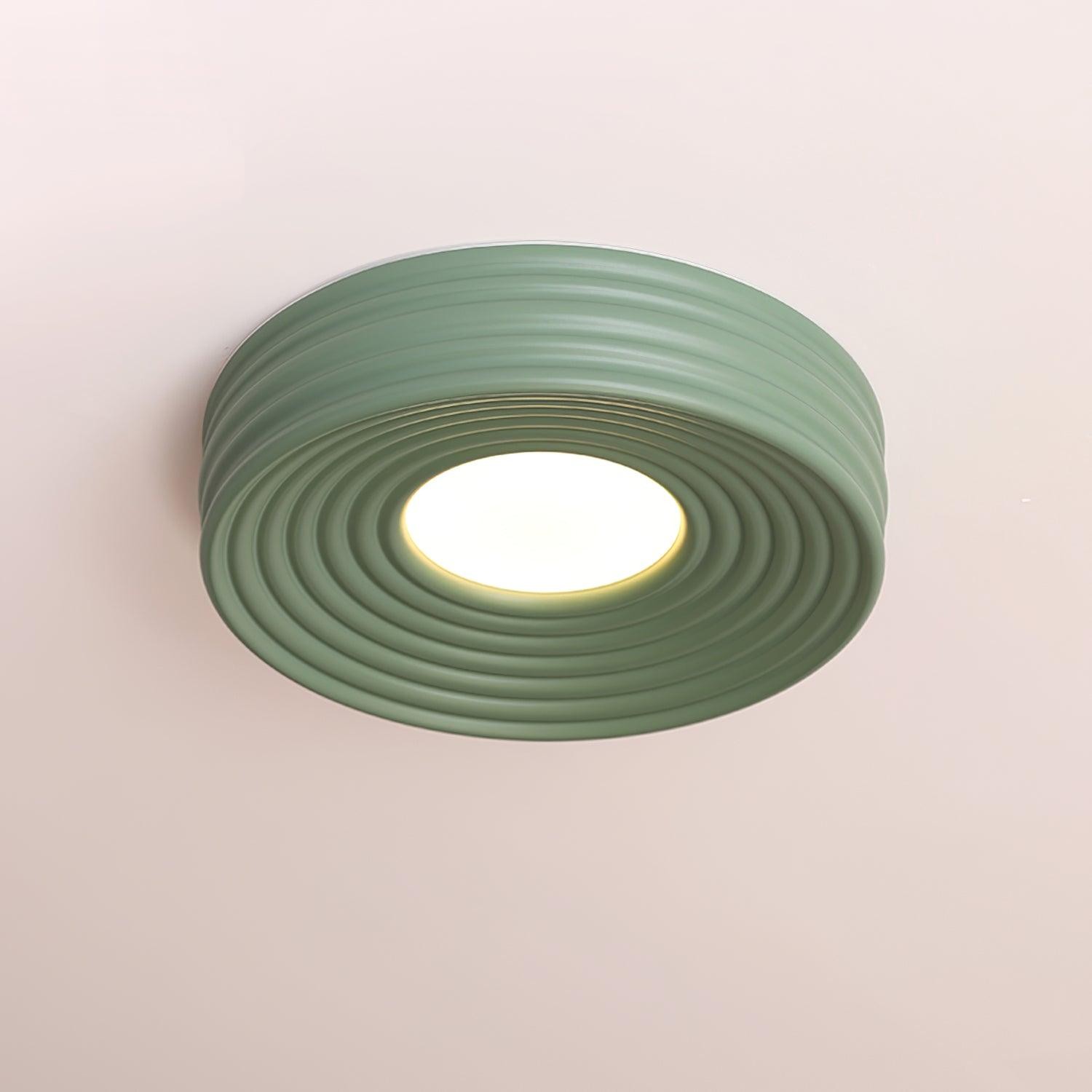 Cream Ribbed Three-color Changing Ceiling Light M290