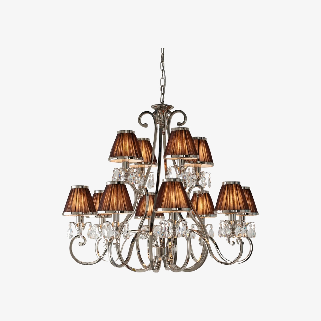 Talonis Multi-light Fabric Chandelier - Elegant Metal Curved Arms for Dining and Living T932
