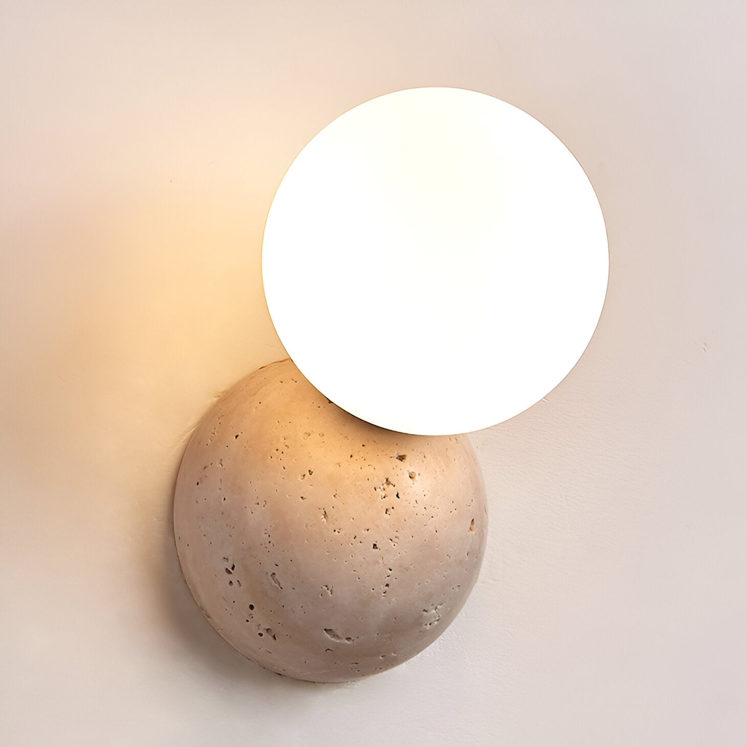 Travertine Round Glass Wall Fixture T2163