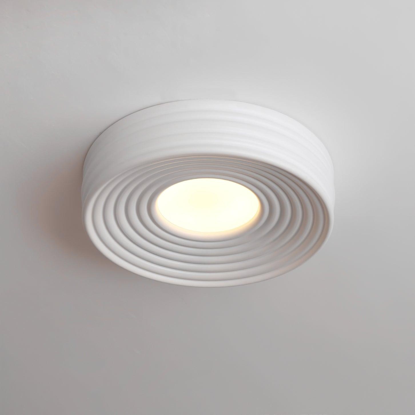 Cream Ribbed Three-color Changing Ceiling Light M290