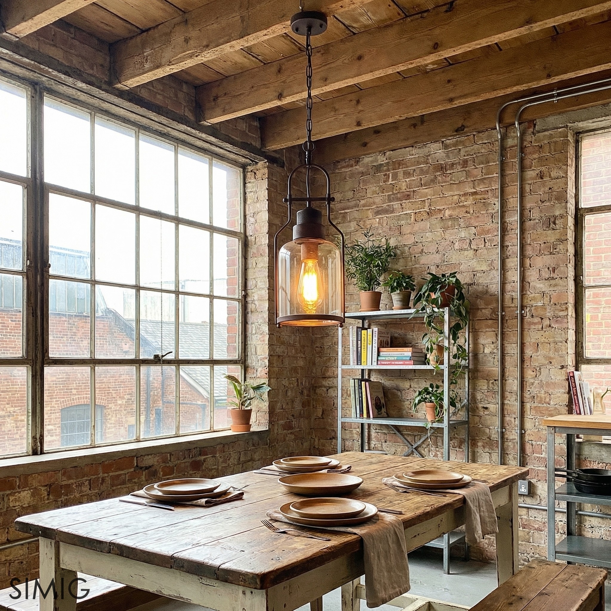 Lirra Vintage Iron Glass Pendant Lamp - Industrial Style Ceiling Lamp for Bars and Homes U20