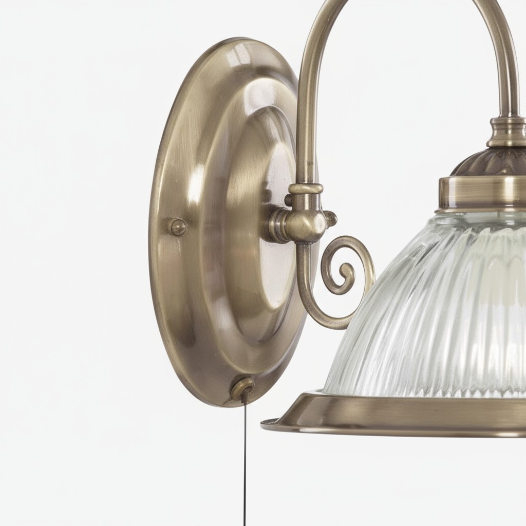 TF Vintora Ribbed Glass Wall Lamp - Industrial Bell Shape for Diner and Hallway T1004