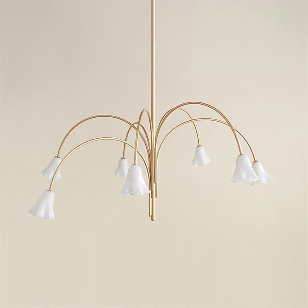 Bellina Lily Glass Flower Chandelier - Romantic Lighting for Interior T280