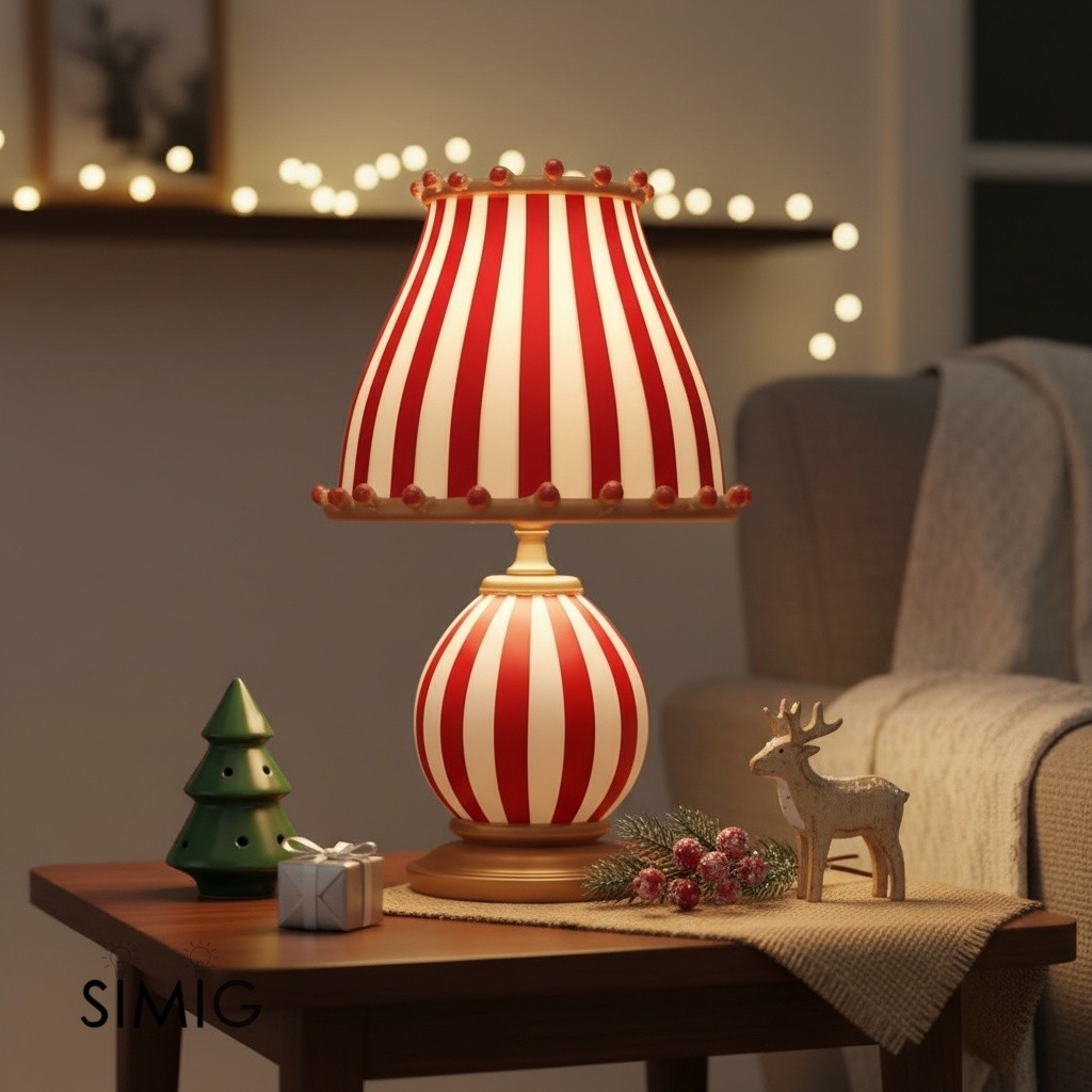 Festilo Circus-Style Metal Table Lamp — Vintage Living Room Accent S278