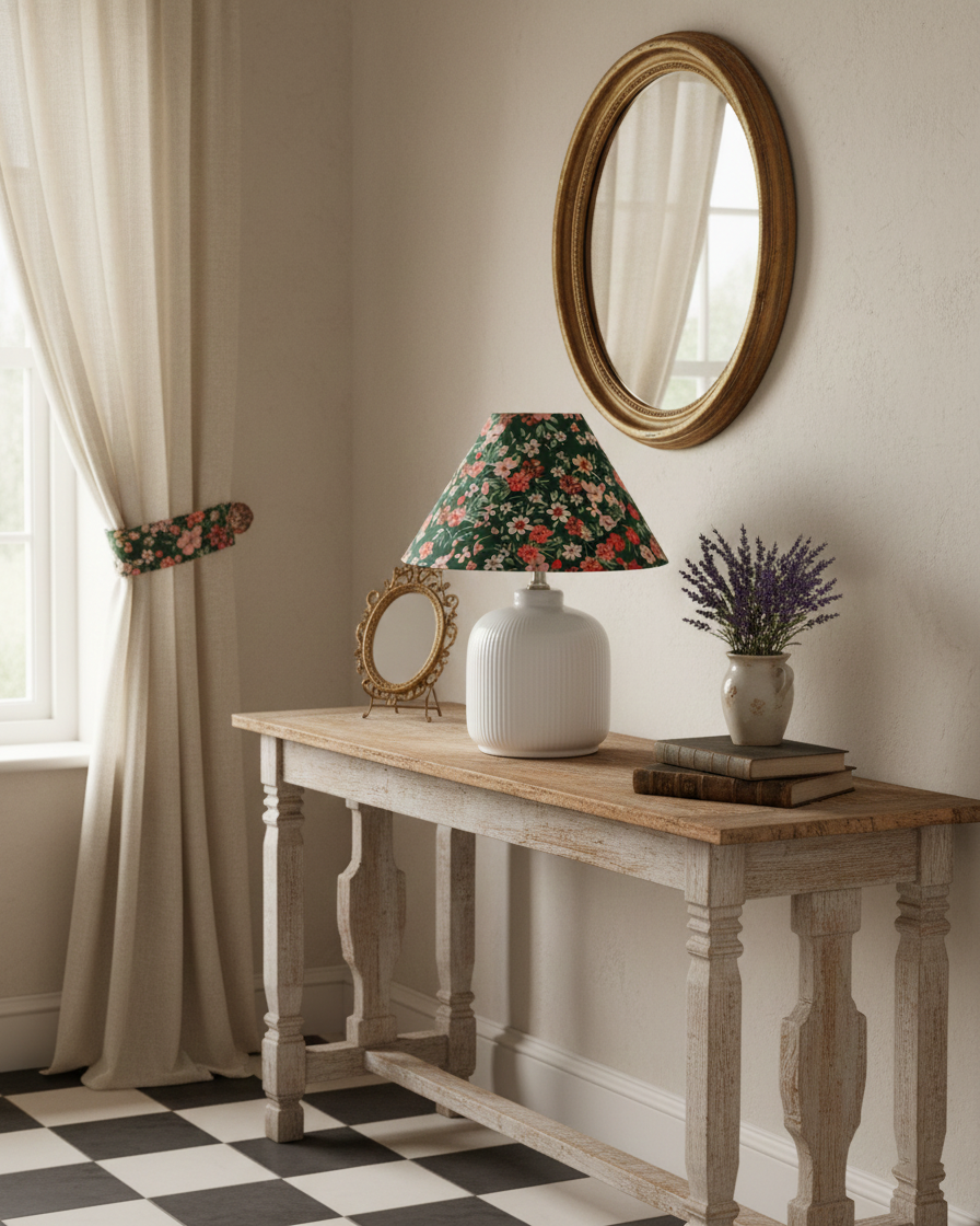 Evergreen Floral Table Lamp T1551
