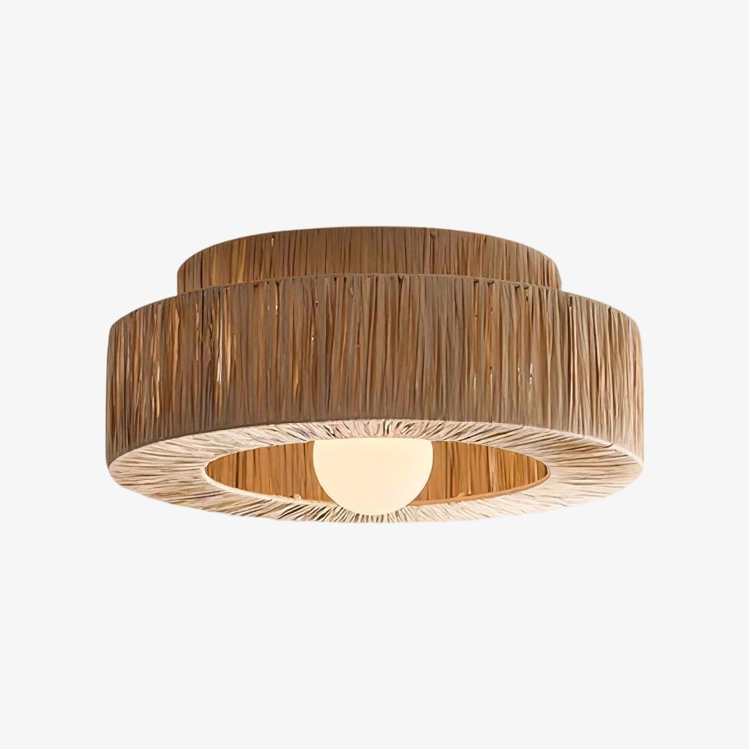Welanery Minimal Rustic Natural Woven Ceiling Light - Sustainable Lamp for Kitchen or Hallway T1218