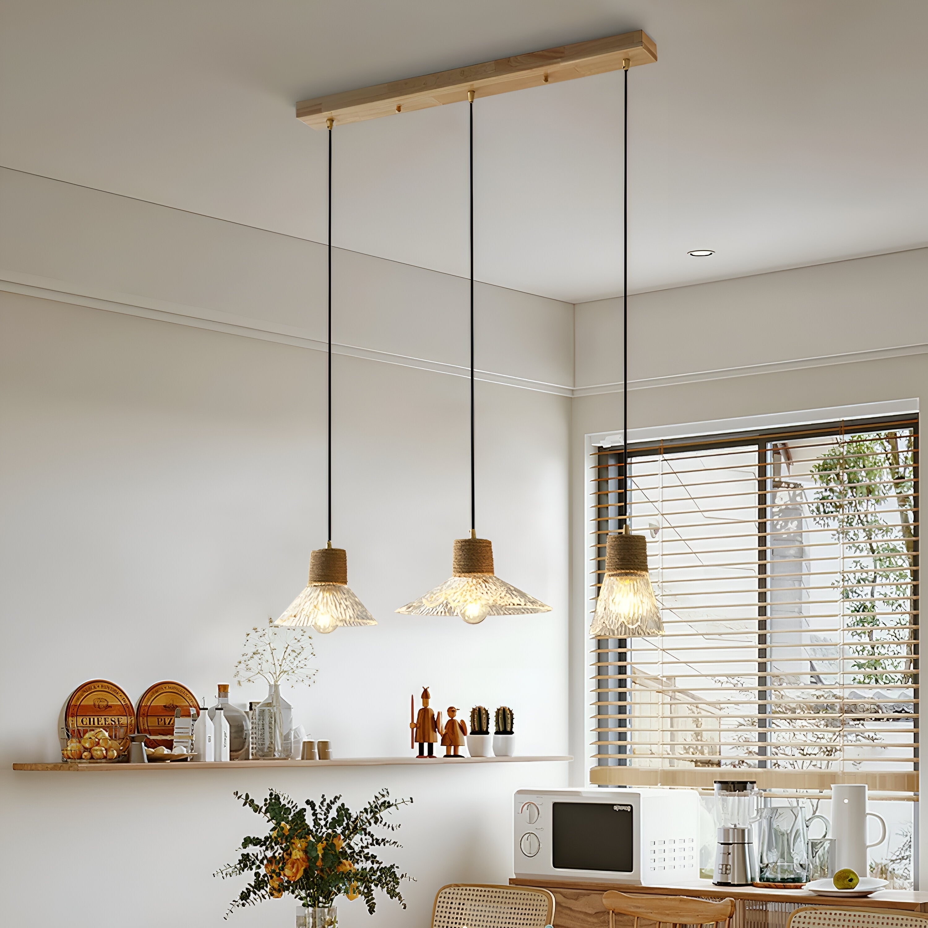Nordic Hemp Rope Glass Pendant Light T2162