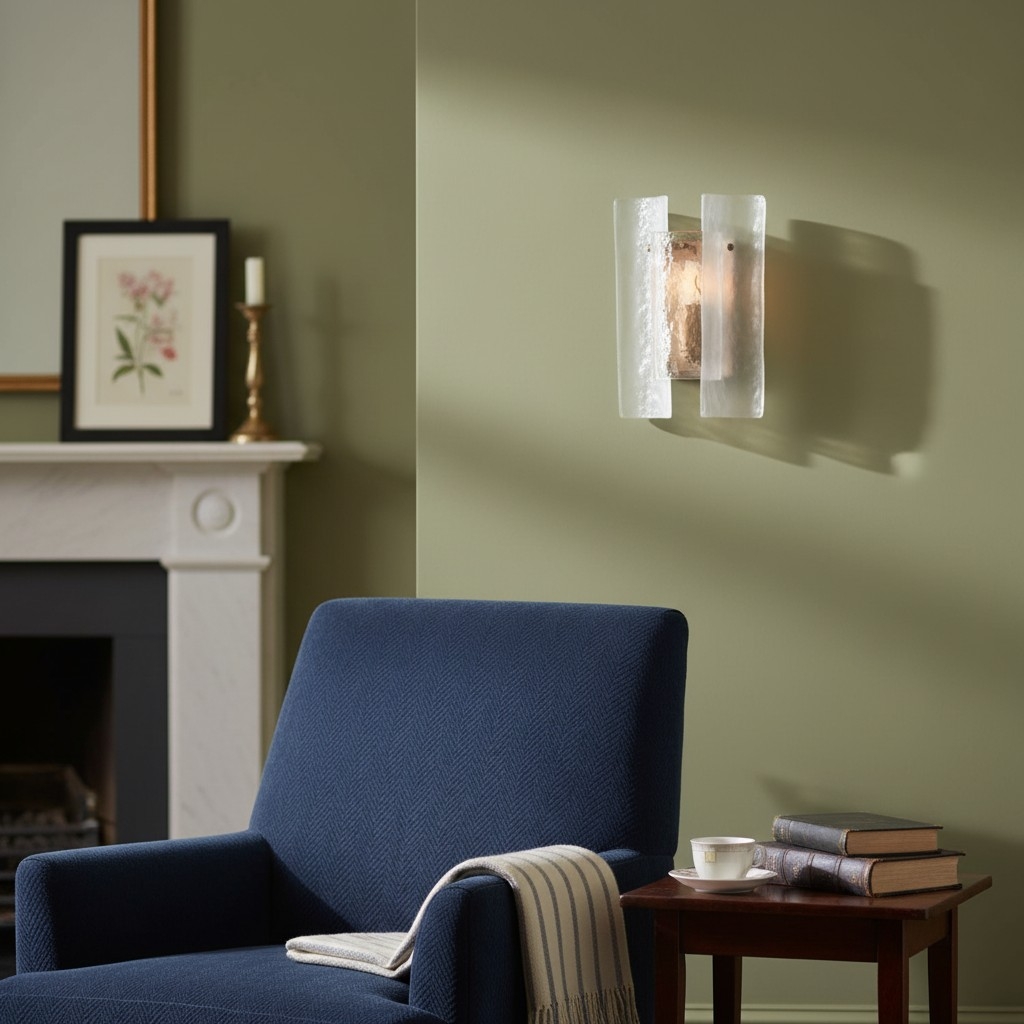 Velora Sculpted Textured Glass Wall Light - Luxe Style for Entryway T1185