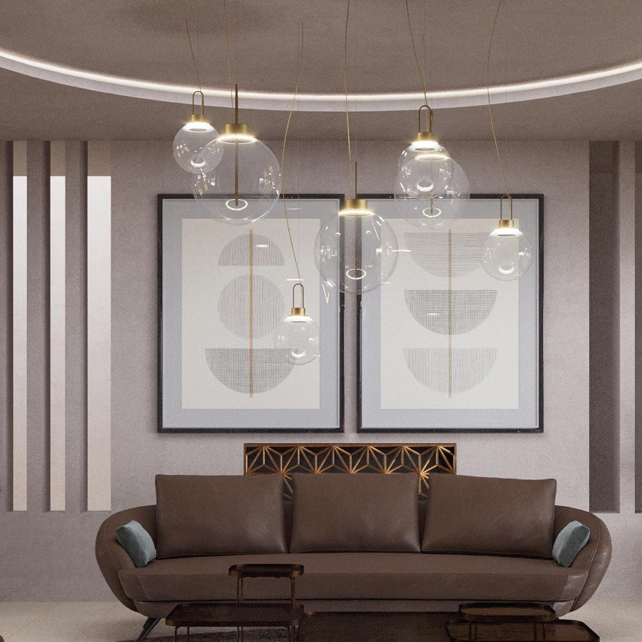 Clear Glass Orb Style Pendant Lamp M524