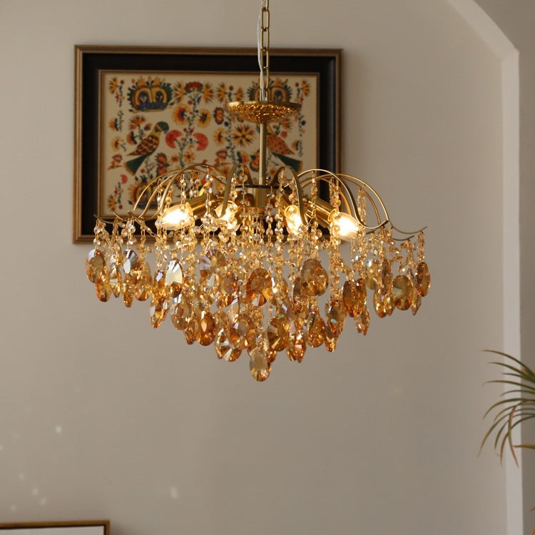 Vintage Sumptuous Teardrop Crystal Chandelier T258