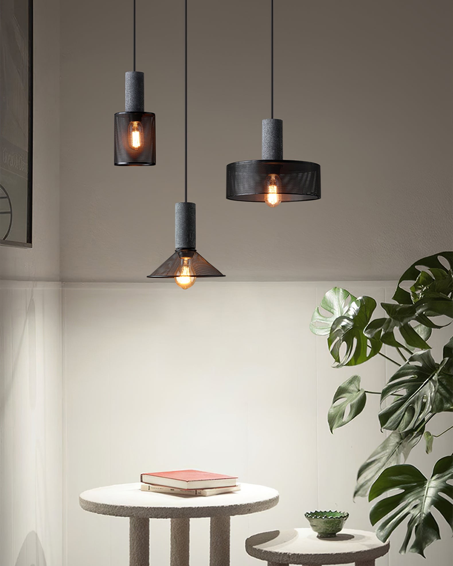 Cement Mesh Pendant Light M566