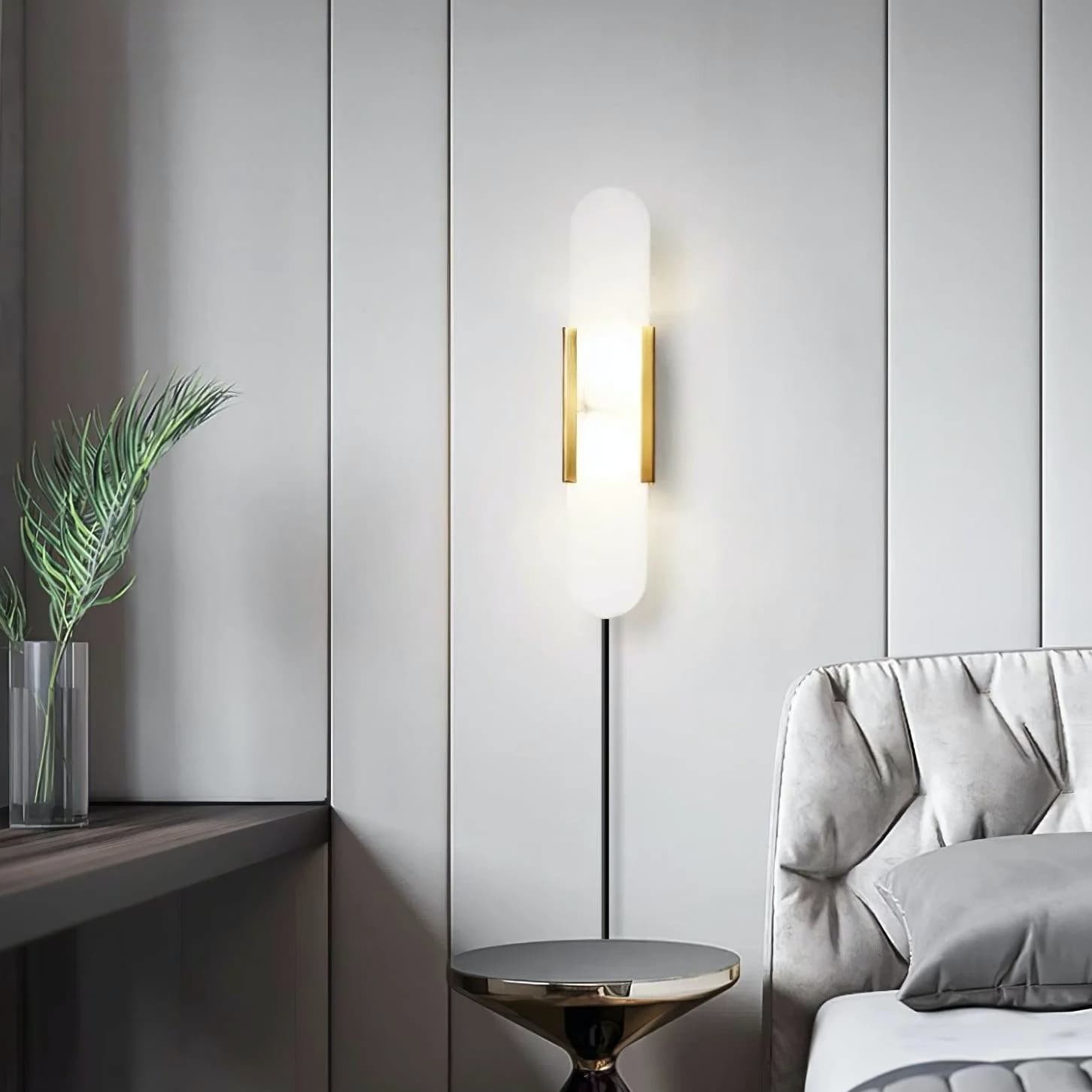 Alabaster Elongated Plug In Wall Lamp M135