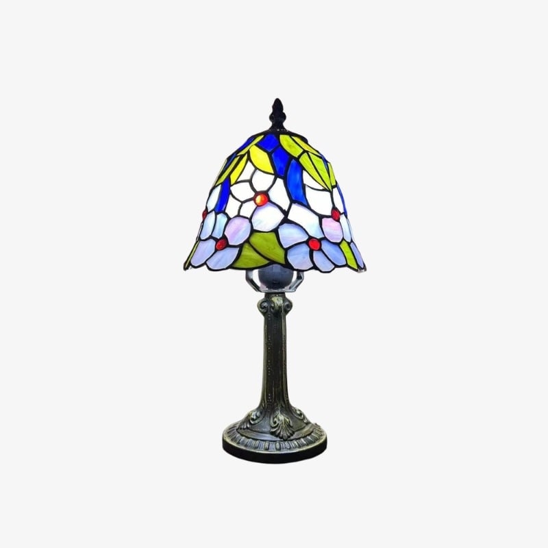 Virelle Colorful Stained Glass Tiffany Table Lamp – Bedroom Accent Light T549