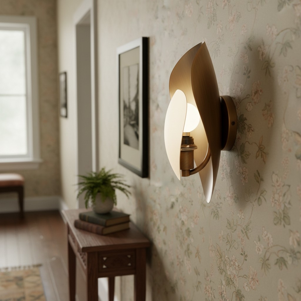 Shella Artistic Wall Lamp - Petal-Like Shade Design for Bedroom or Hallway T704
