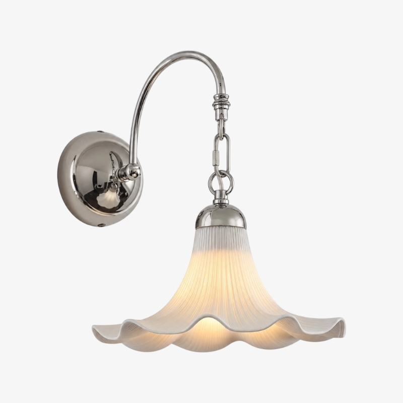 Cazelle French Style Floral Wall Lamp - Artistic Retro Sconce for Background Lighting T2257