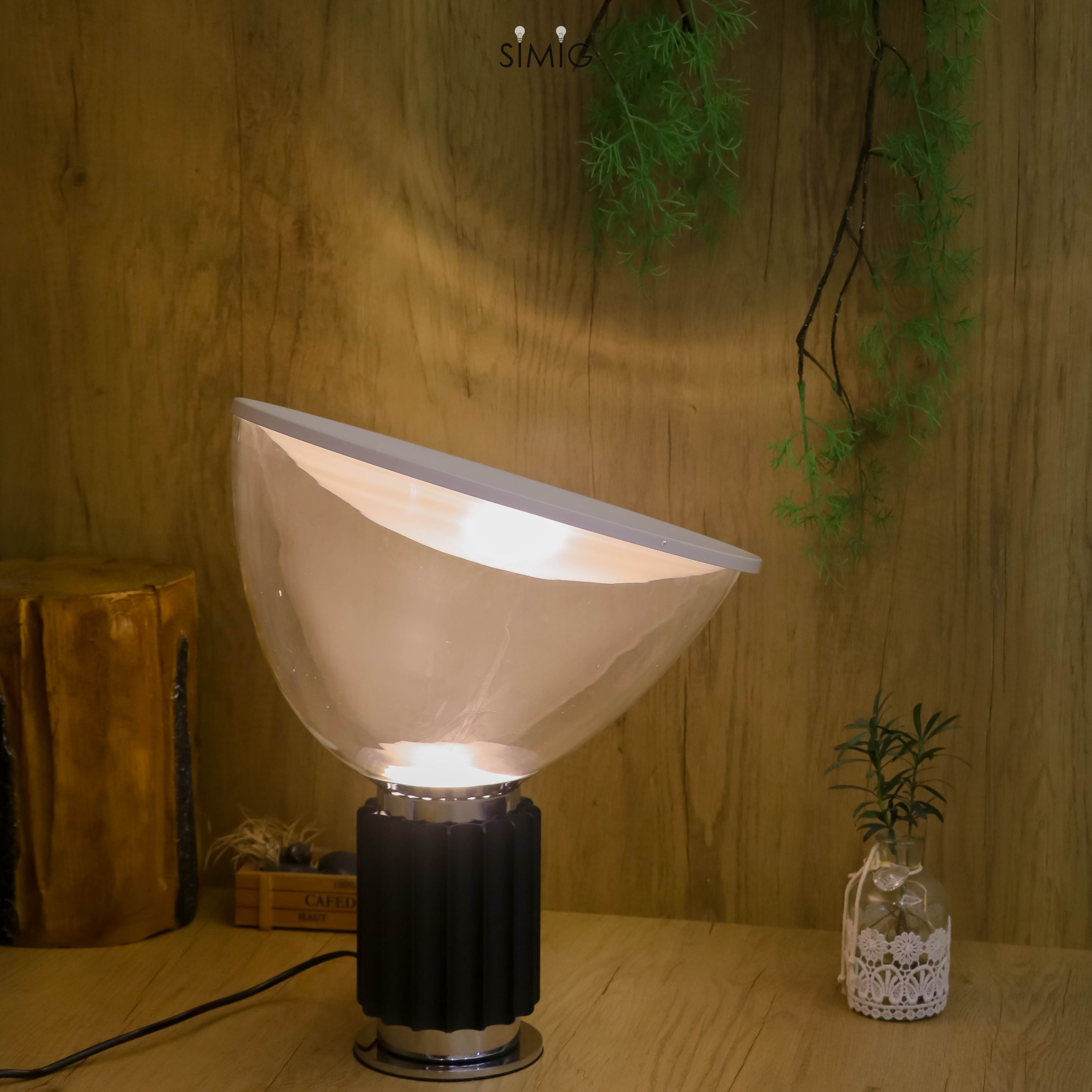 Bowlum Table Lamp - Designer Glass Table Lamp for Bedroom