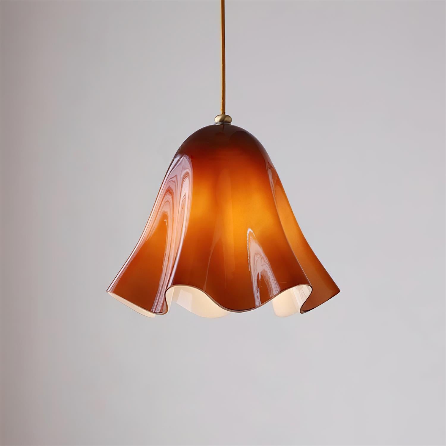 Bellina Wavy Edge Glass Pendant - French Style Light for Kitchen T279