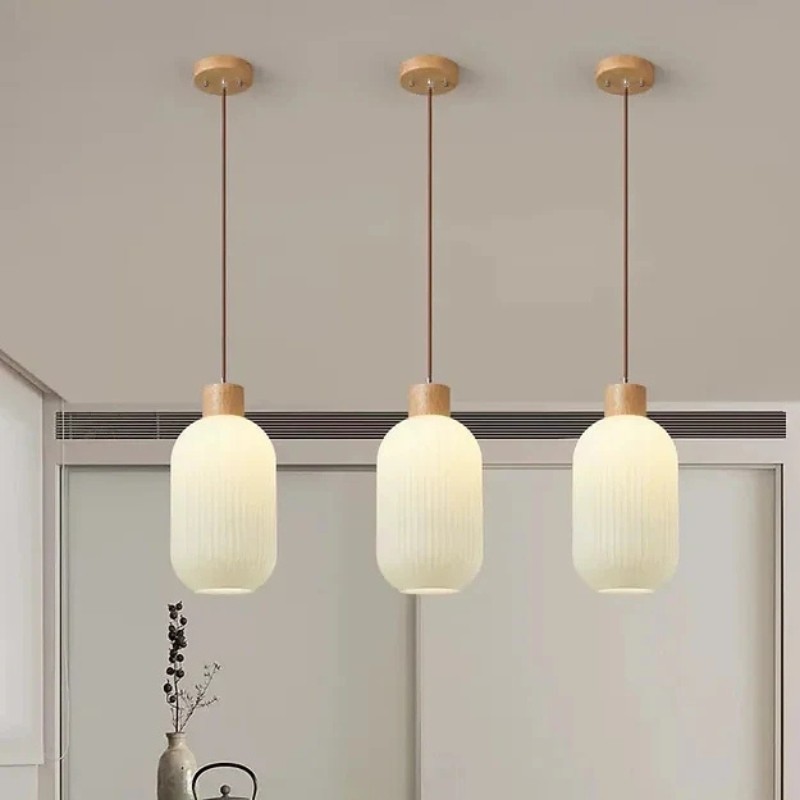 Nordic Ribbed Glass Pendant Light S135
