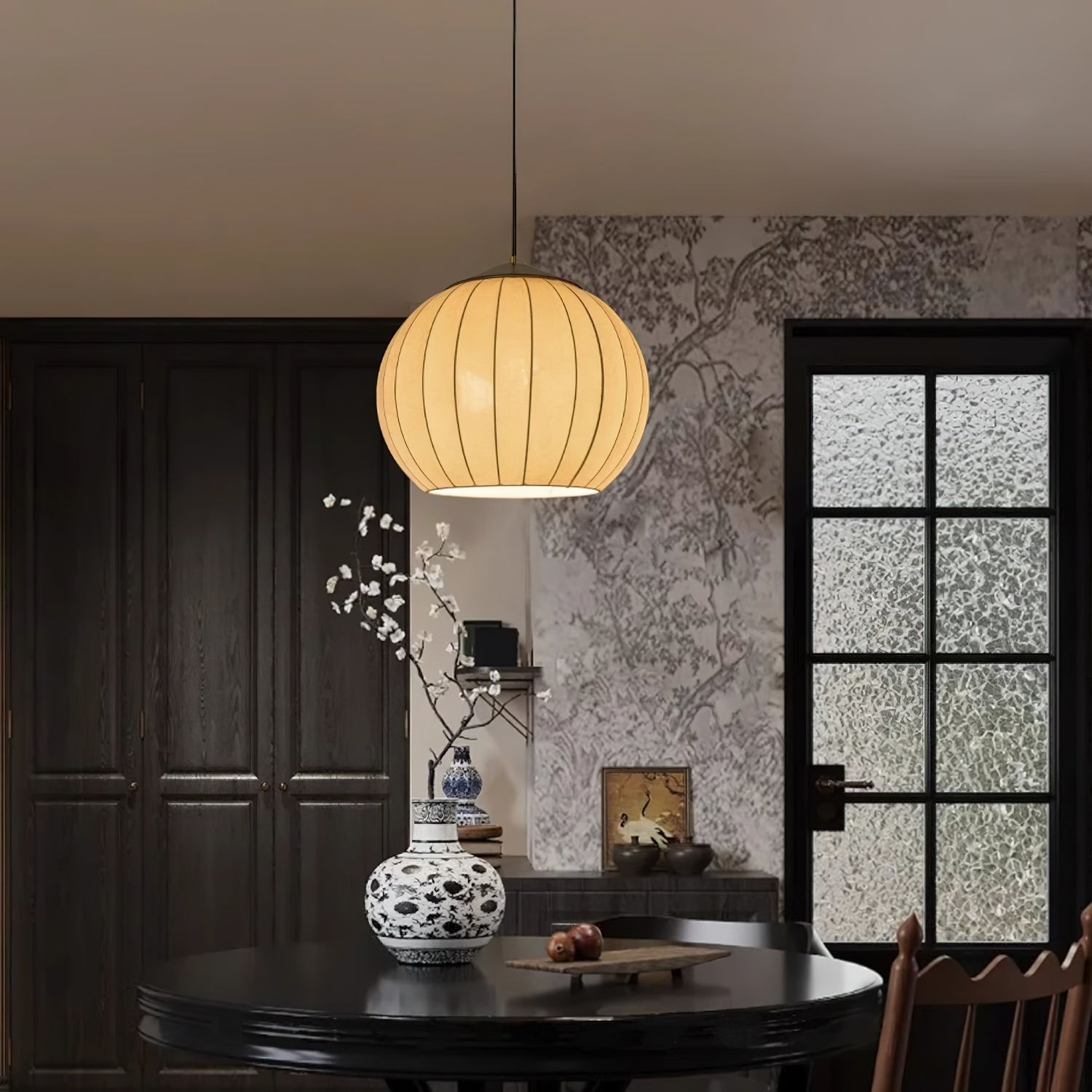 Japanese Style Fabric Lantern Pendant Lamp M547