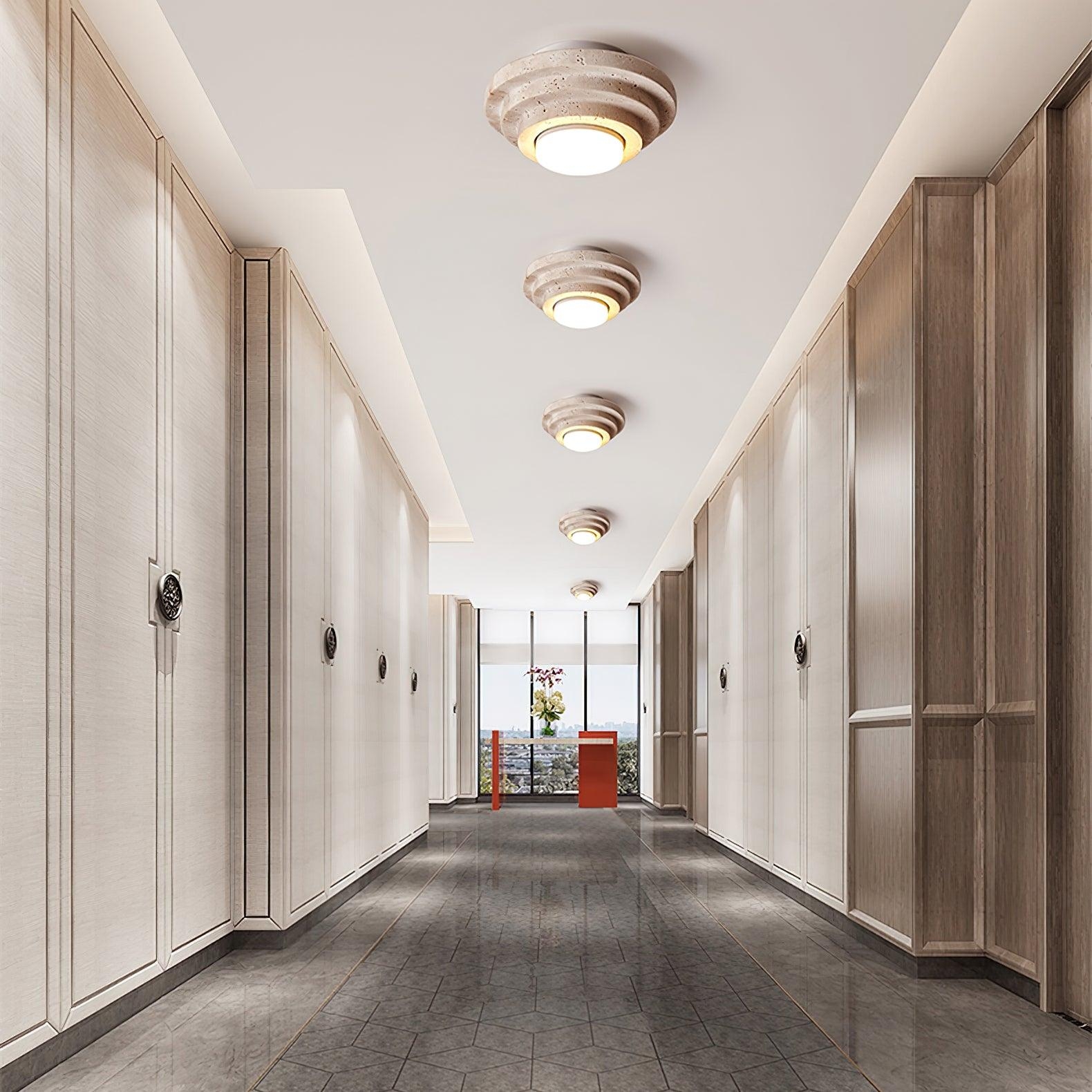 Aperture Travertine Ceiling Light T2119