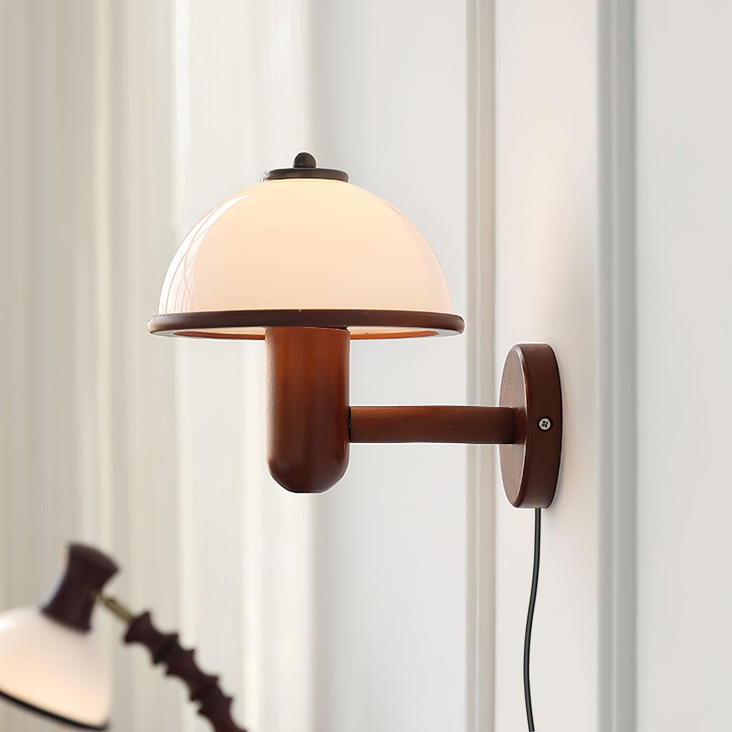 Mushroom Wood Wall Lamp M250