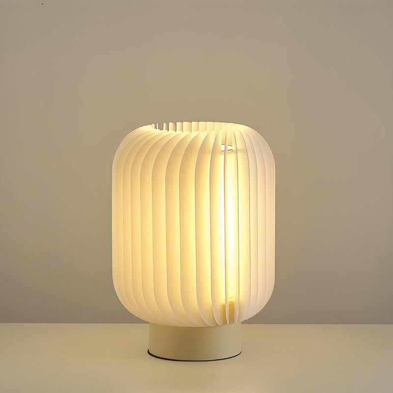 Round Translucent Pleated Table Lamp Suitable For Living Room M516