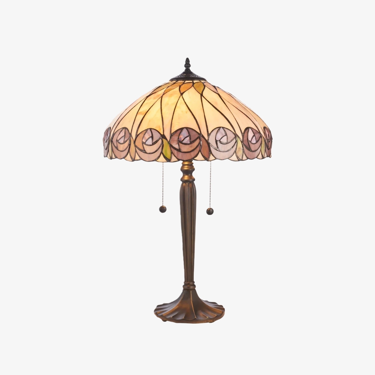 TF Hutchinson Art-Glass Tiffany Style Table Lamp - Handcrafted Design for Home and Office T1038