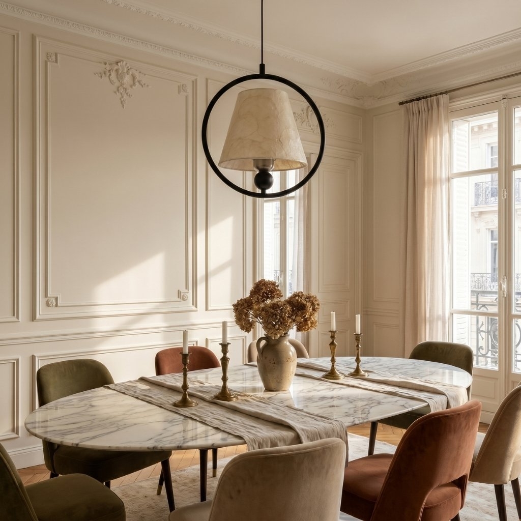 Shellure Sculptural Design Ring Hanging Lamp - Modern Pendant Light for Cozy Interiors T2228