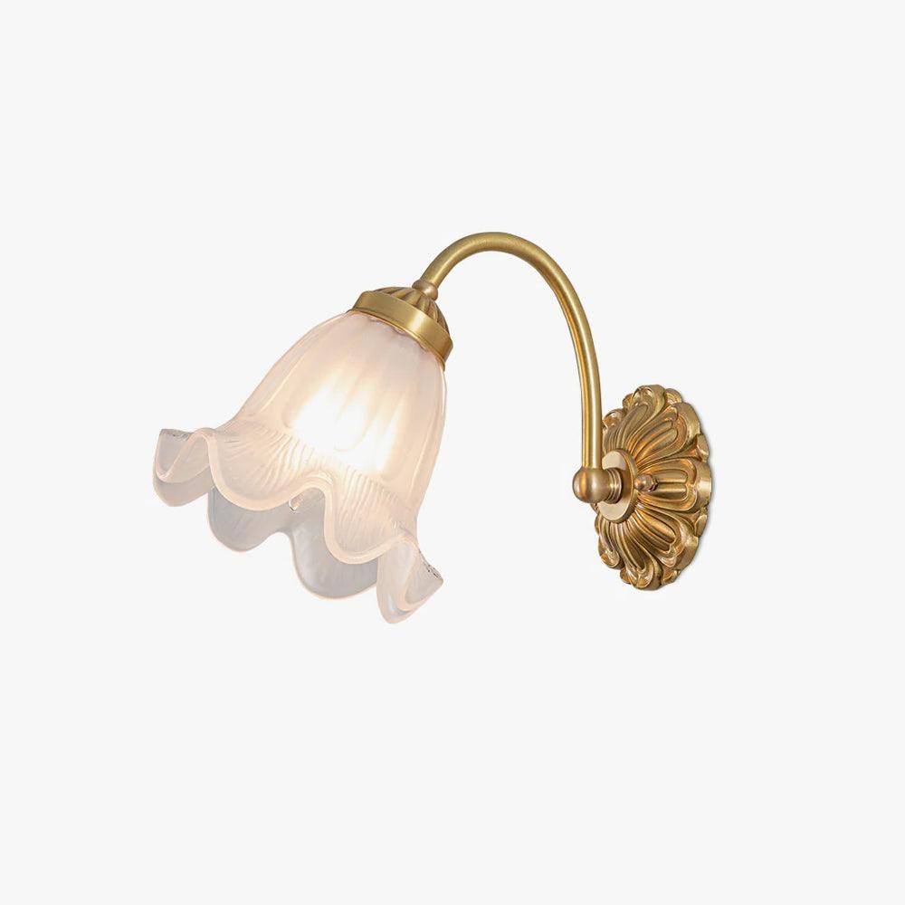 Nordic Modern Retro Elegant Flower Brass Glass Wall Lamp M386