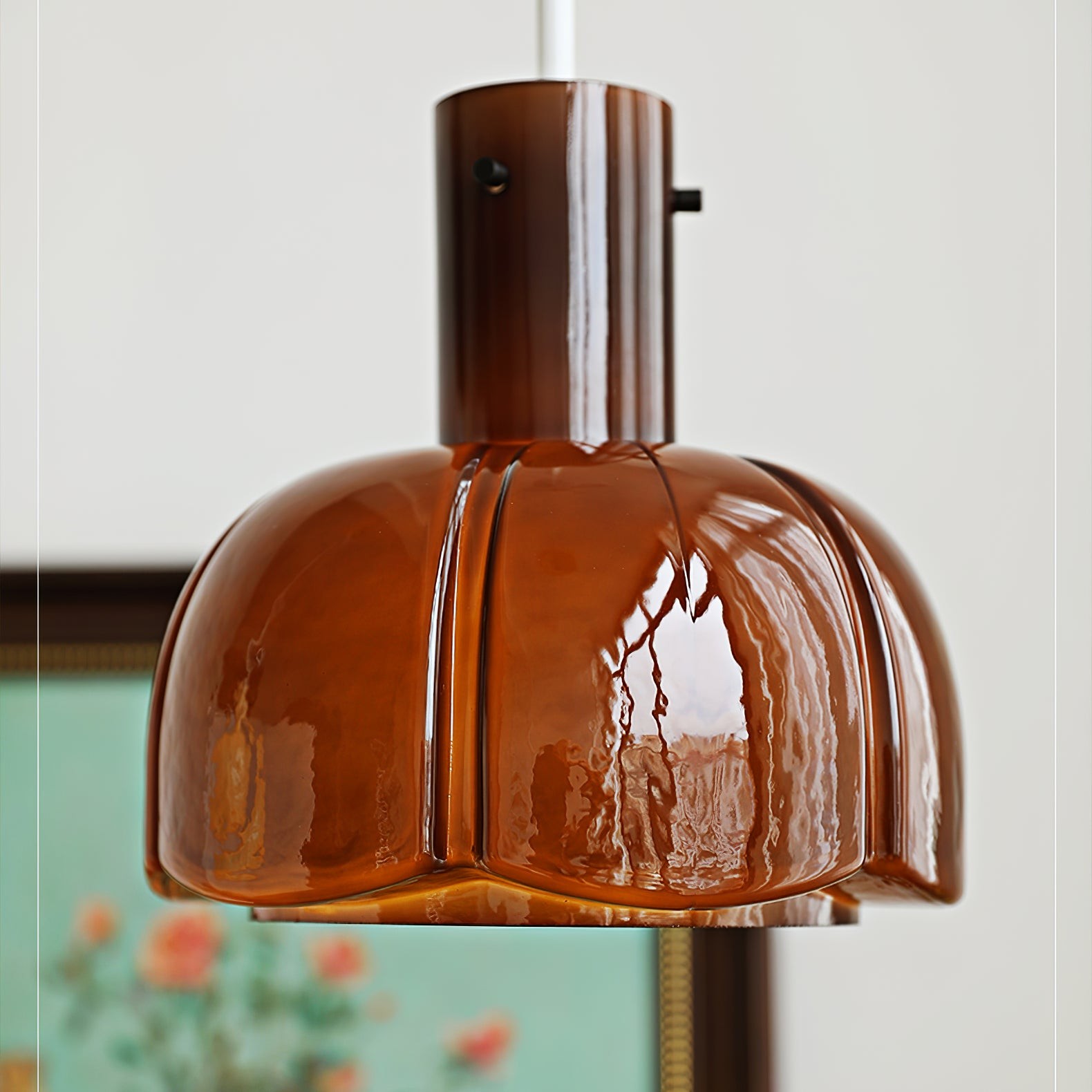 French Pastoral Style Petal Glass Pendant Light M23