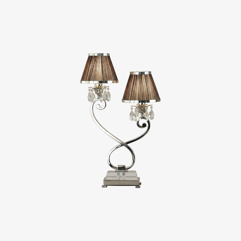 Talonis Double Table Lamp - Dual Shades and Metal Base for Bedroom and Living Room T941