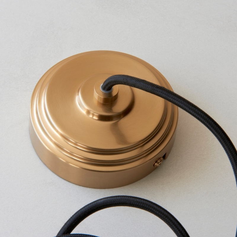 Plaitar Modern Brass Pendant Light - Minimalist Ceiling Fixture with Braided Cord for Hallways T993