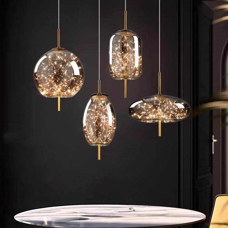 Scandinavian Cylinder Oval Glass Pendant Light M63