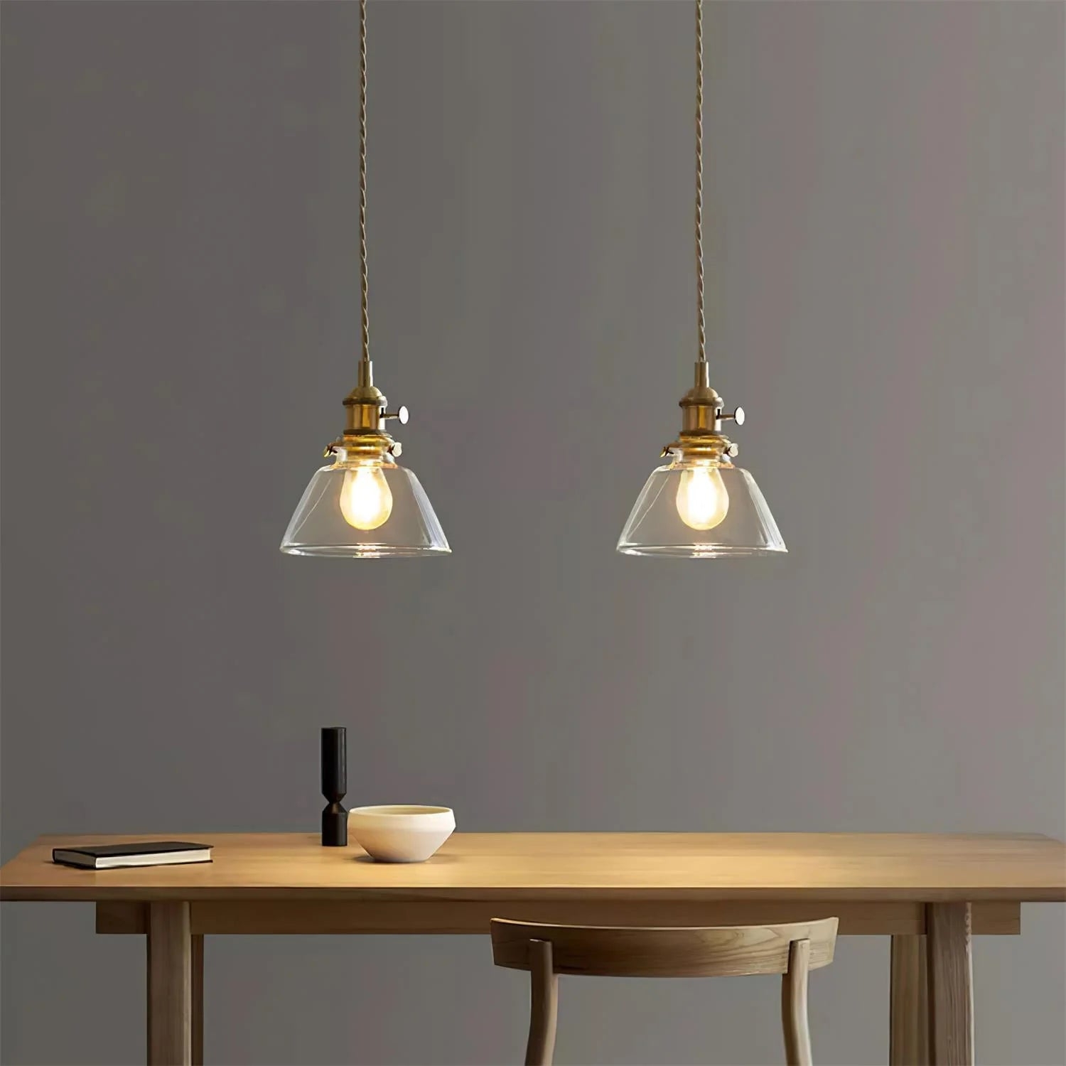 Jasmine Vintage Brass Glass Pendant Light T2174
