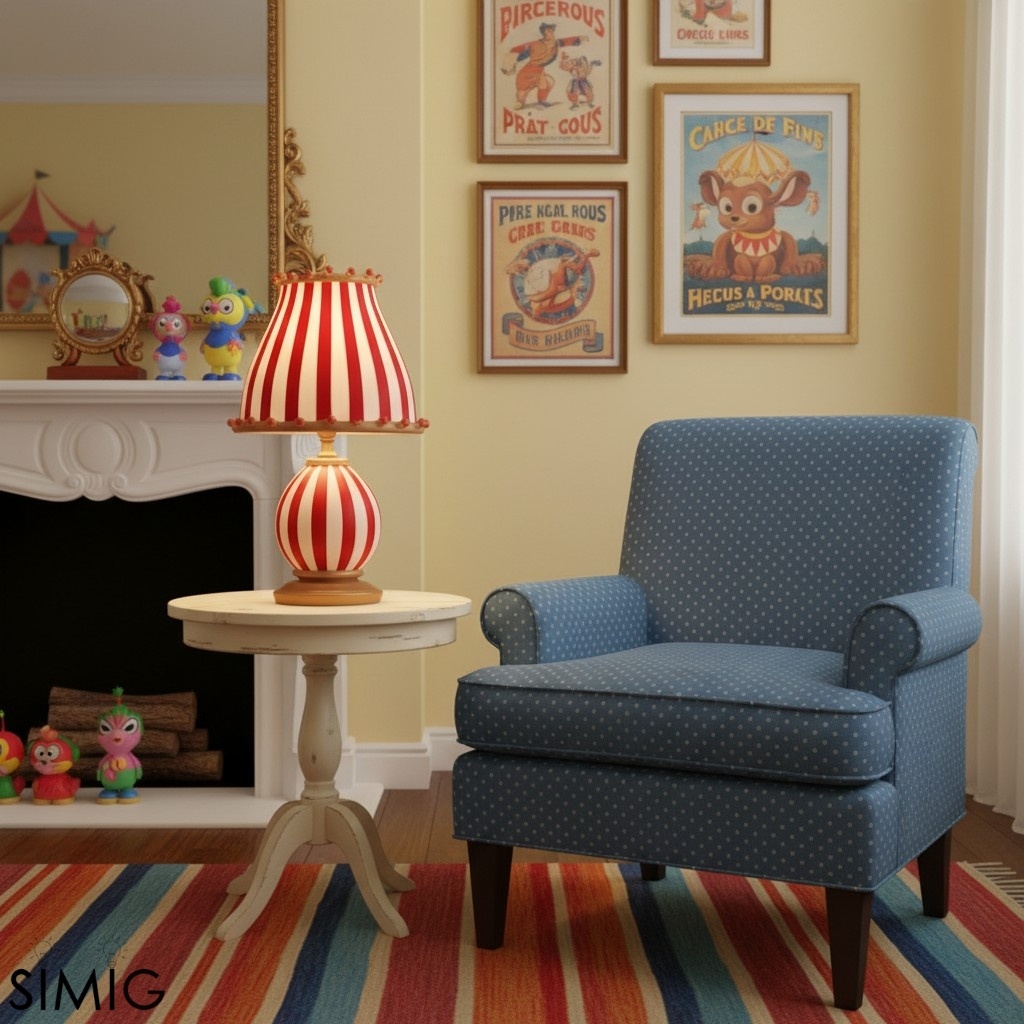 Festilo Circus-Style Metal Table Lamp — Vintage Living Room Accent S278