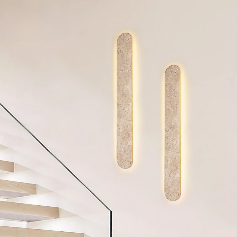 Waterproof LED Long Strip Travertine Wall Lamp - Japanese Style Minimalism S325