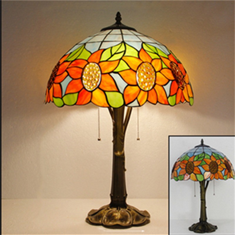 Painted Glass Table Light