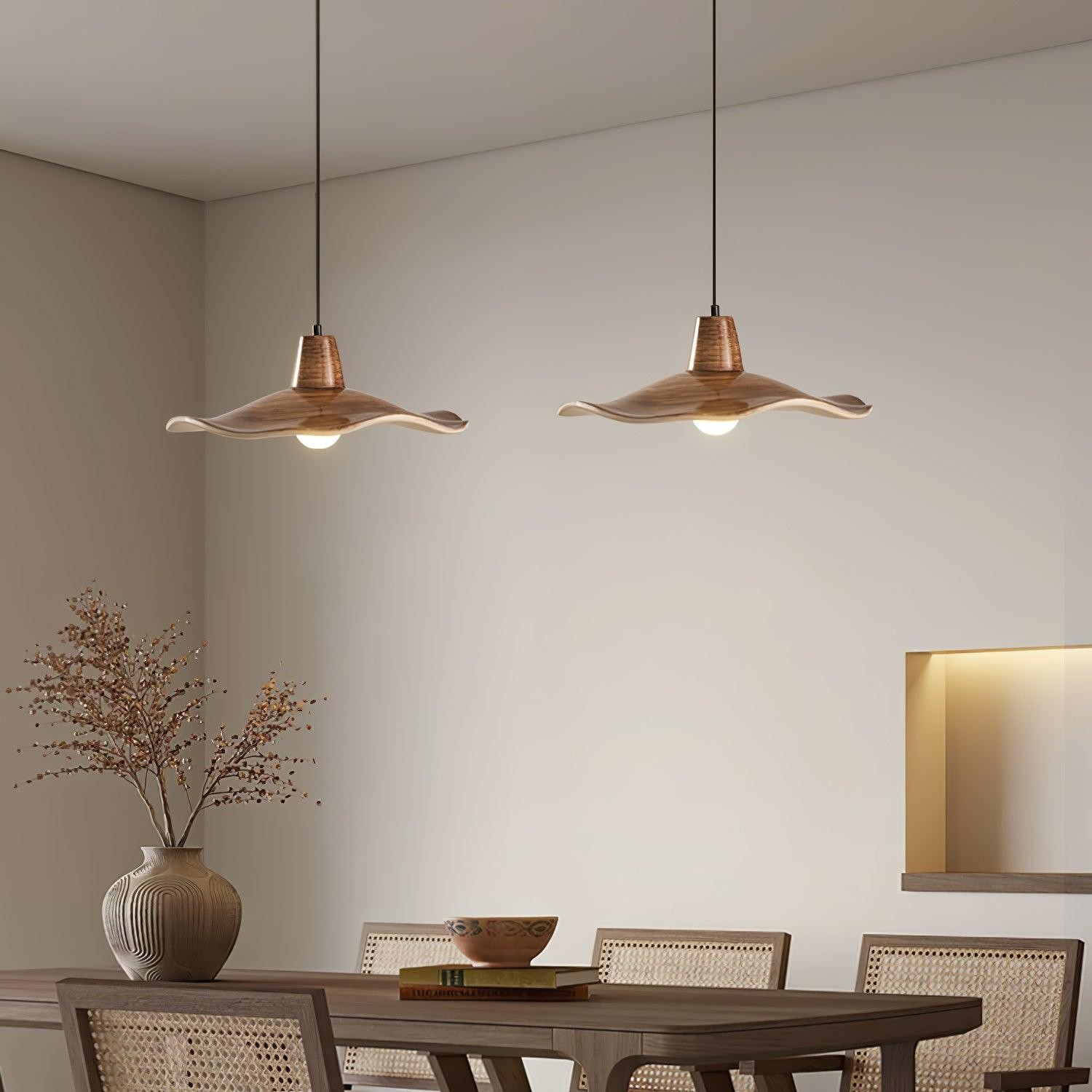Black Imitation Walnut Wood Grain Kitchen Pendant Lamp M492