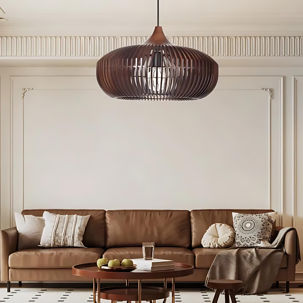The Halo of Zen Japandi Wood Pendant Light T2061