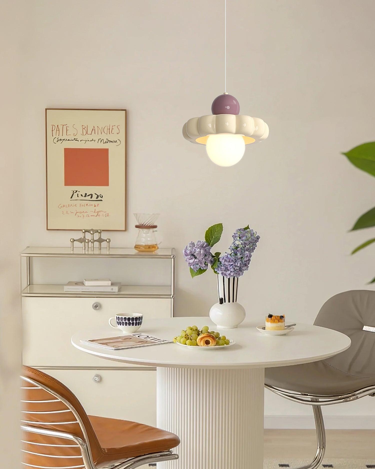 Cream Style Long Line Pumpkin Texture Pendant Lamp M173