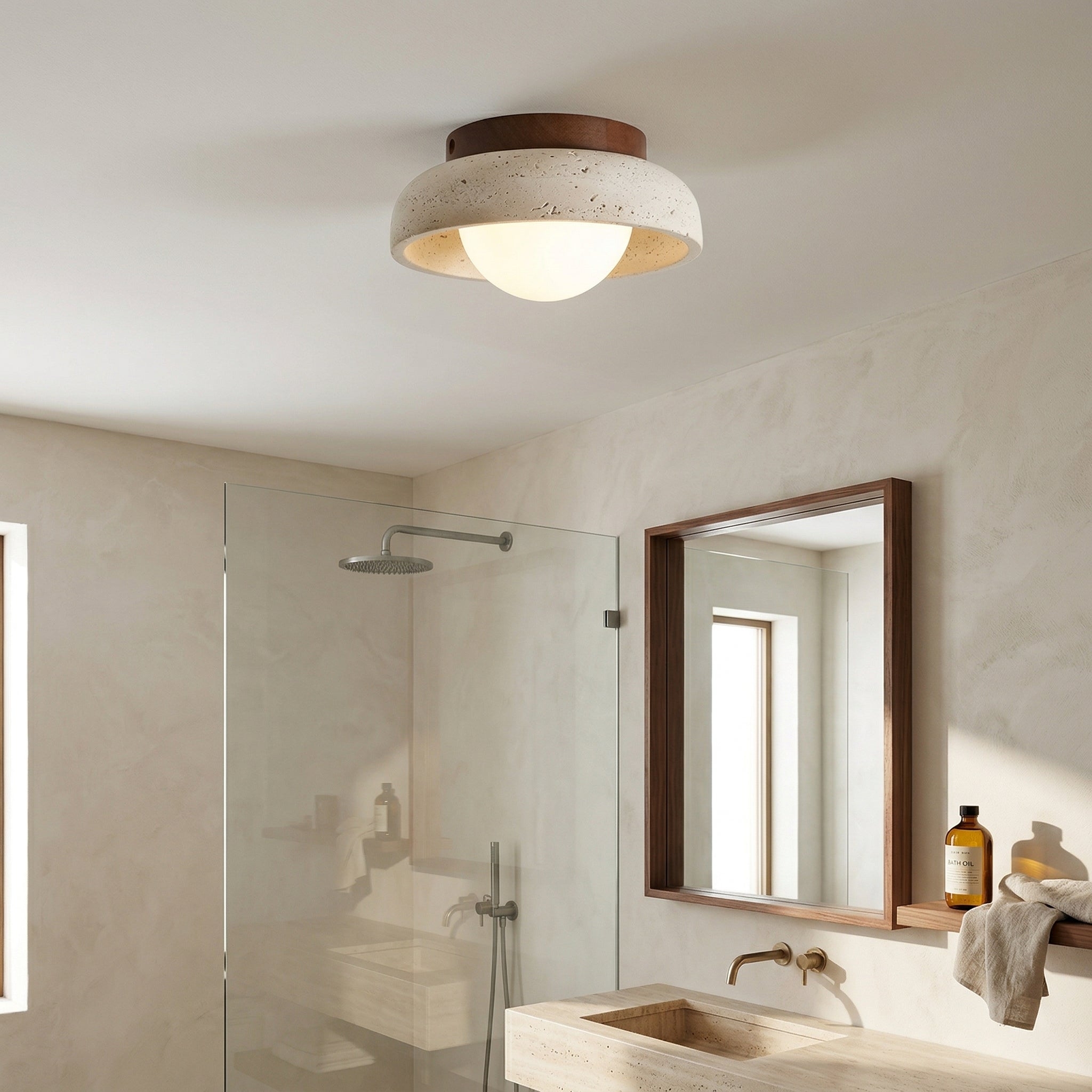 Piedra Travertine Ceiling Lamp T1906