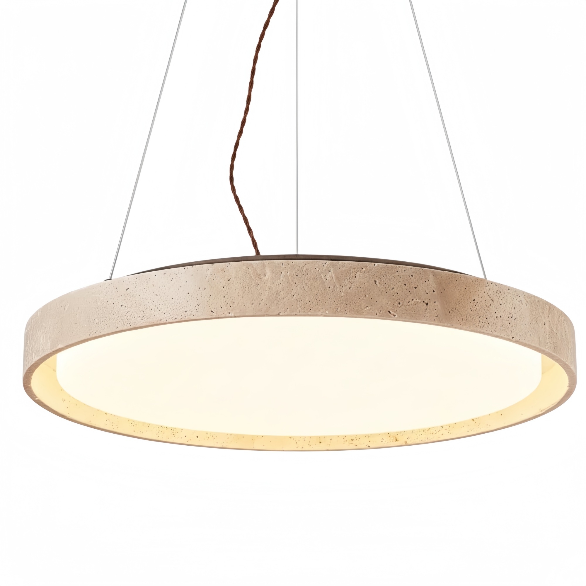Miravelle Minimalist Pendant Lamp with Natural Stone Shade for Dining Room T1123