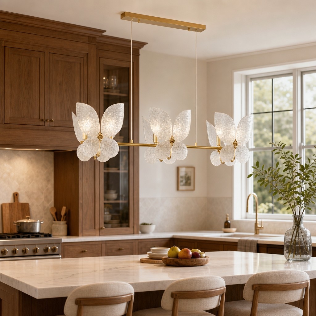 Lucenda Artistic Butterfly Chandelier - French Retro Statement Chandelier for Kitchen Island T2224