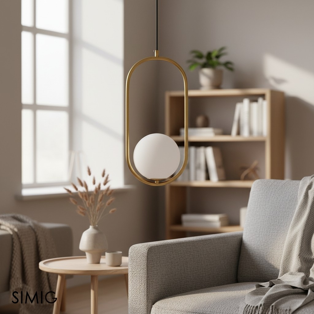 Halozen Pendant Lamp - Elegant Metal and Glass Pendant for Living Room