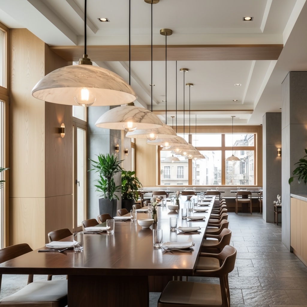 Alariv Elegant  Alabaster Dome Pendant Light - Modern Stone Lighting for Dining or Living T1160