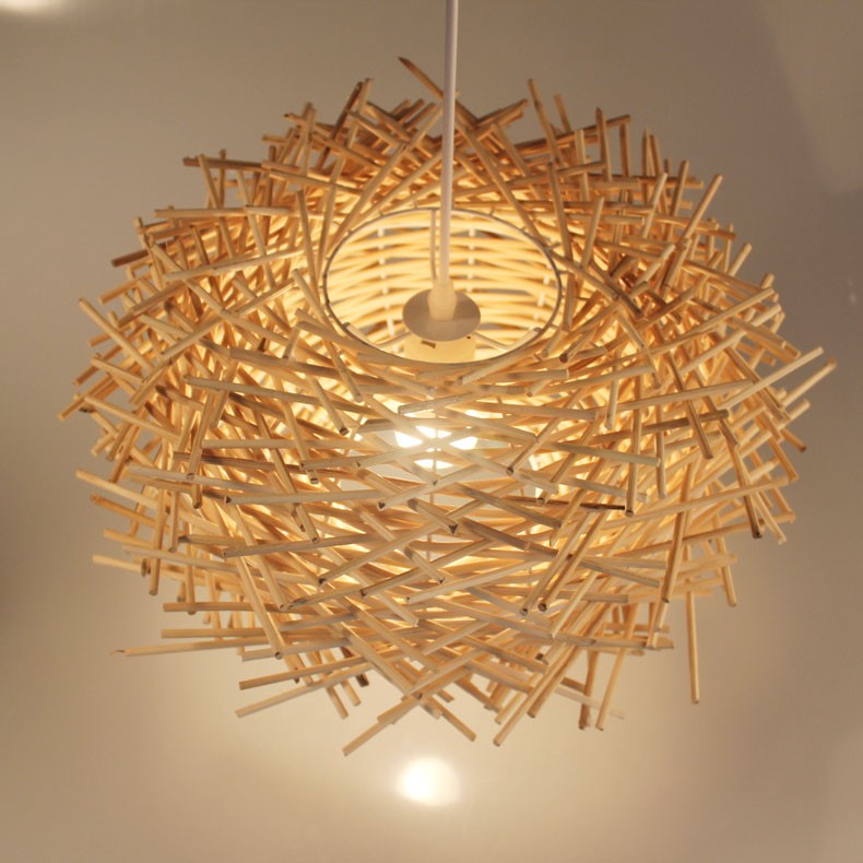 Simple Bird's Nest Creative Rattan Pendant Light
